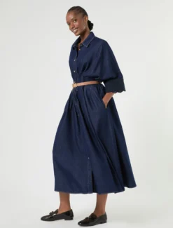 Abito chemisier in denim - BLU NOTTE