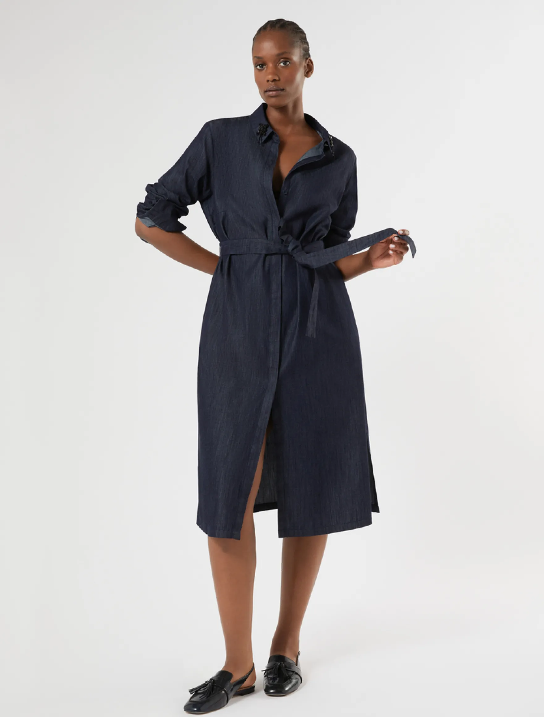 Abito chemisier in denim leggero - BLUE JEANS