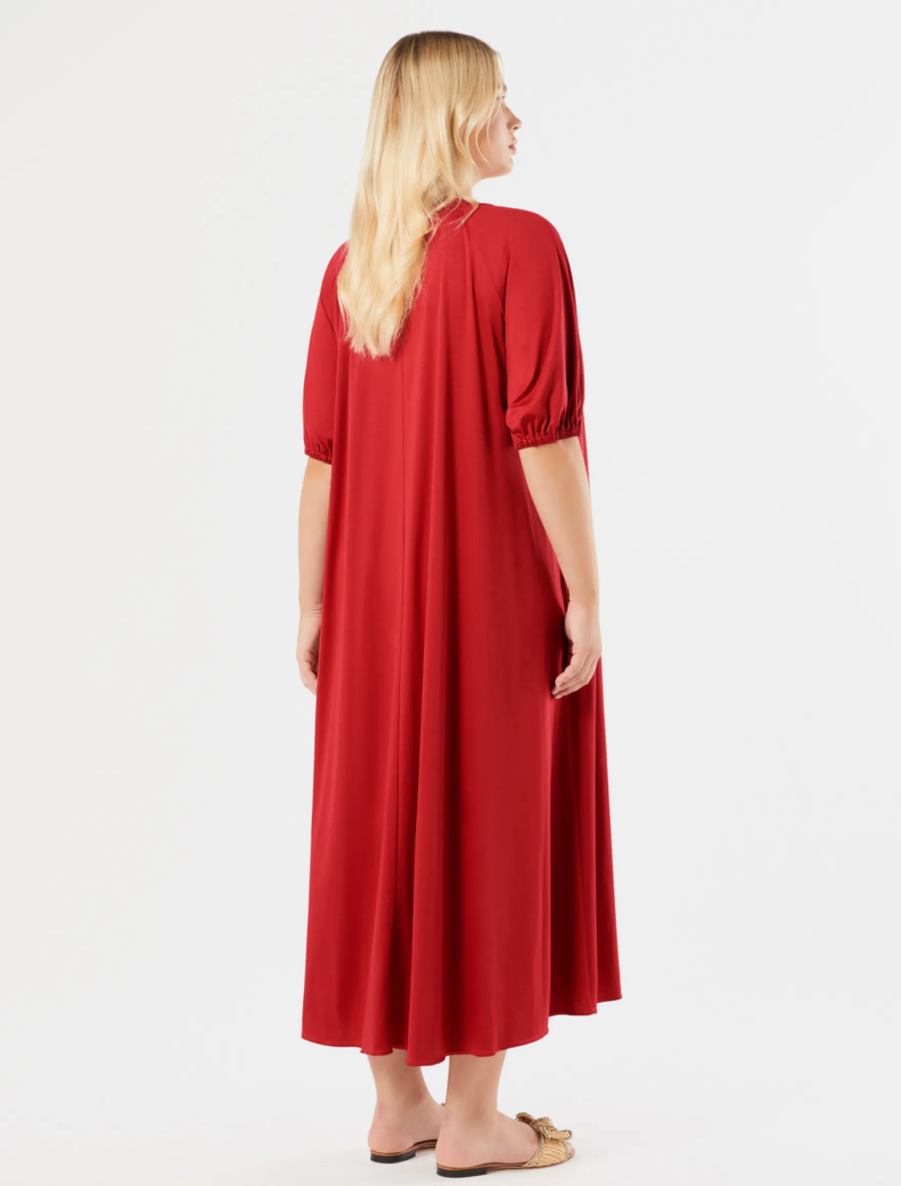 Abito chemisier in jersey - ROSSO