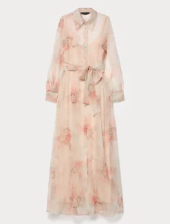 Abito chemisier in organza di seta - ROSA