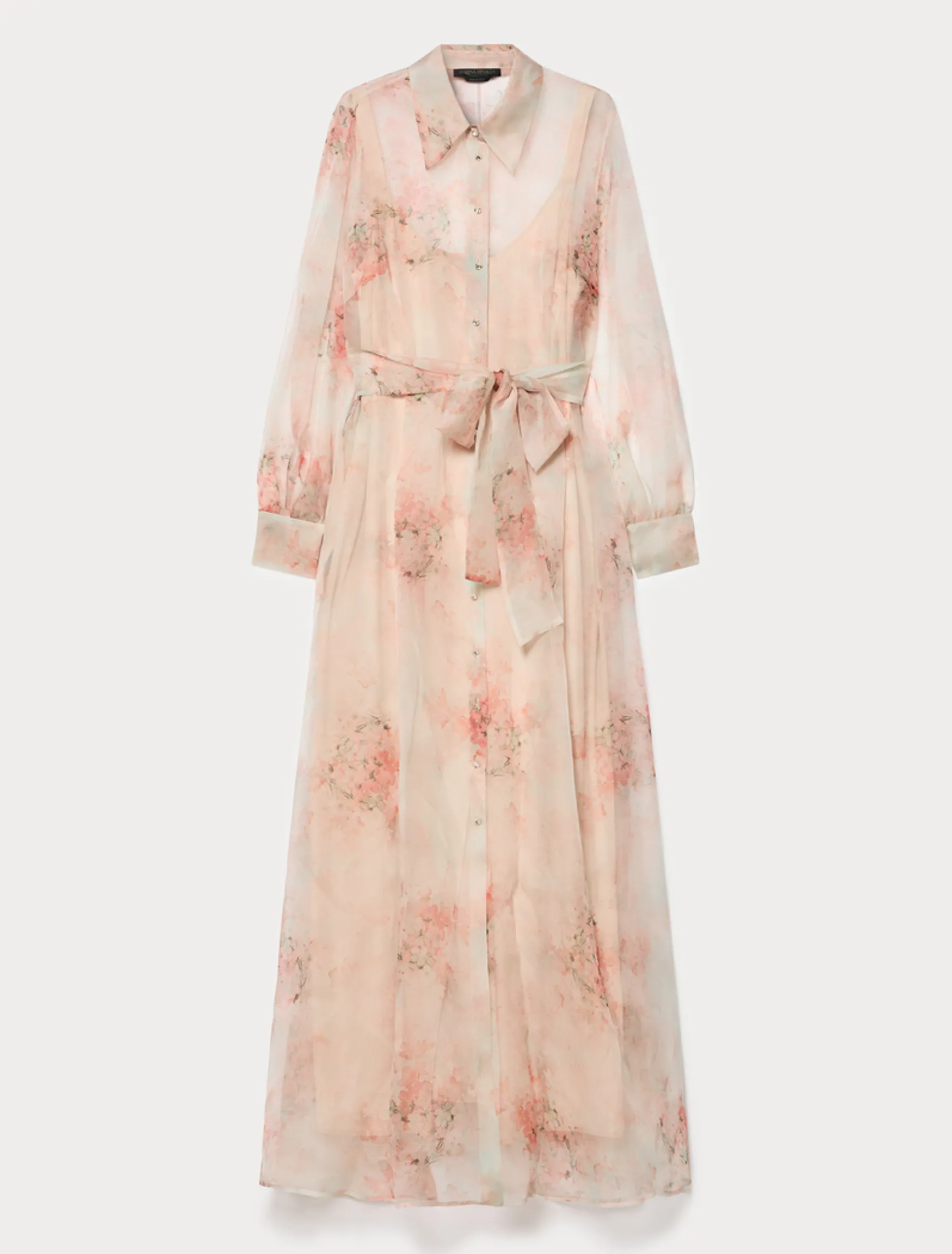 Abito chemisier in organza di seta - ROSA