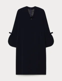 Abito in cady con fiocchi - BLU NOTTE