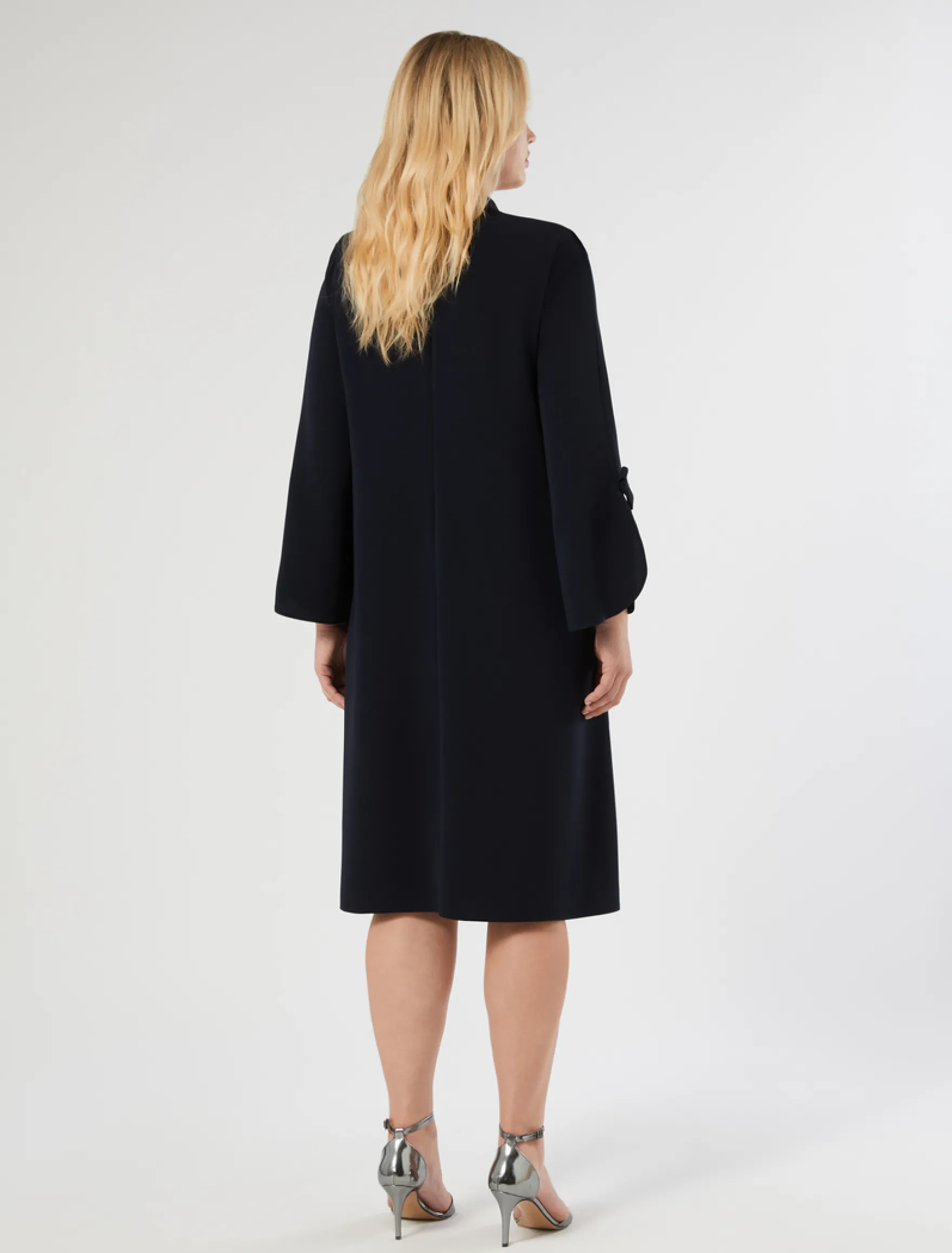 Abito in cady con fiocchi - BLU NOTTE