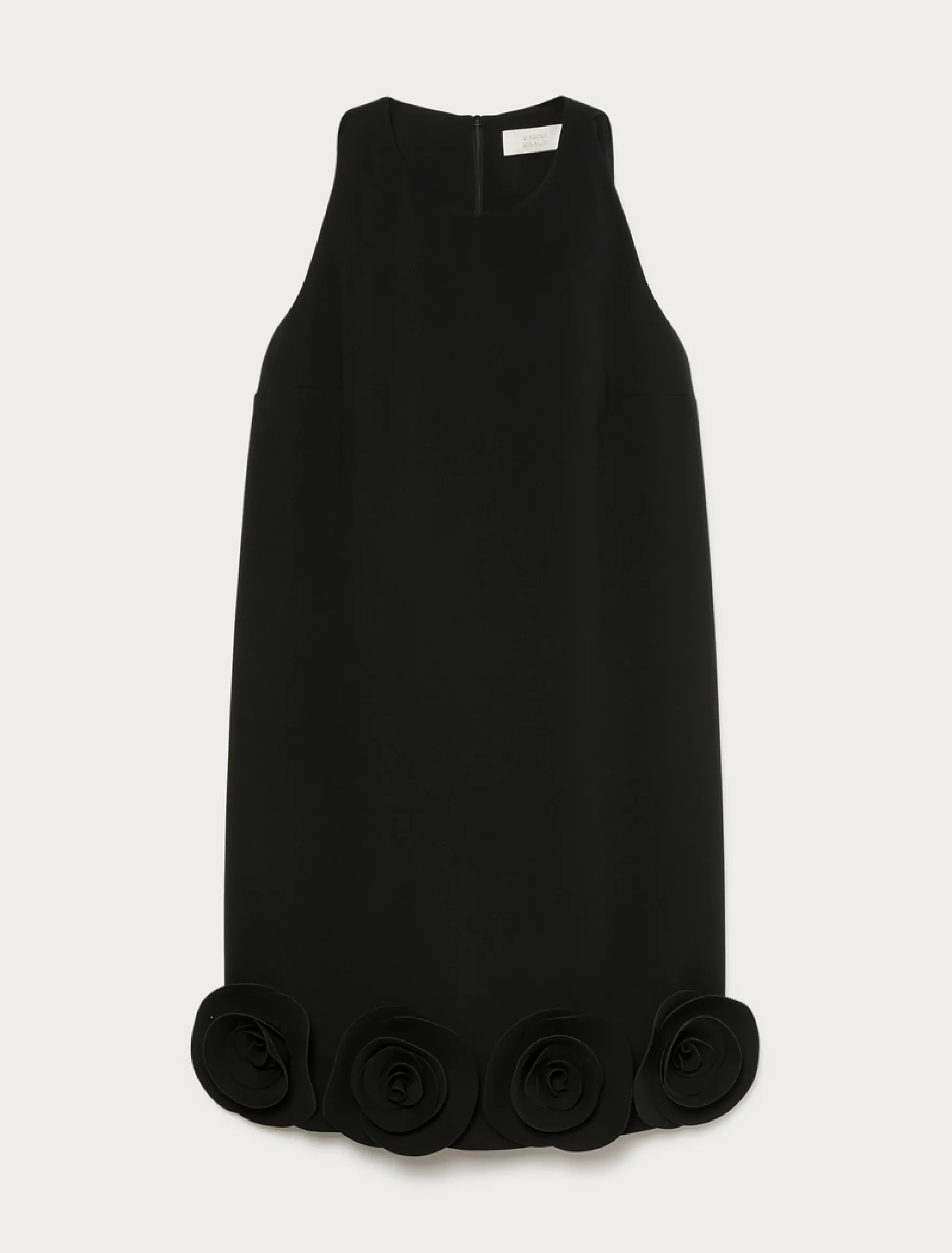 Abito in cady con rose - NERO