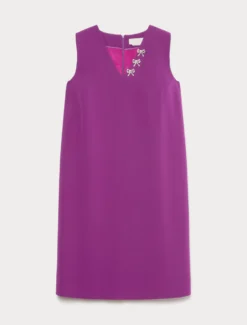 Abito in cady con strass - FUXIA VIOLA