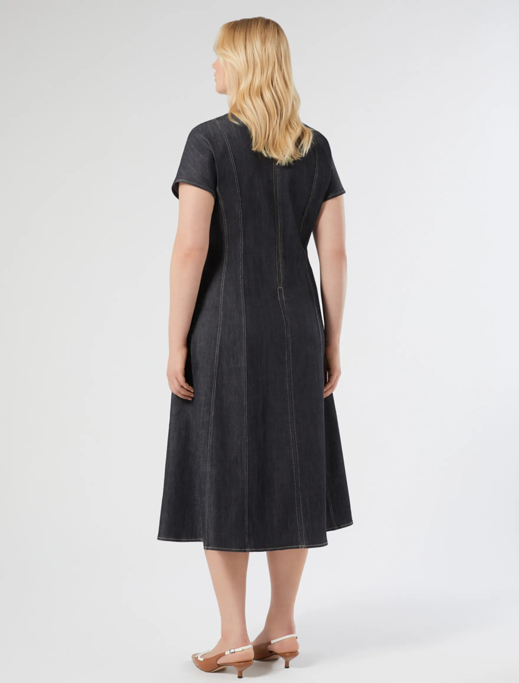 Abito in cotone effetto denim - BLU