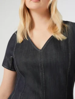 Abito in cotone effetto denim - BLU