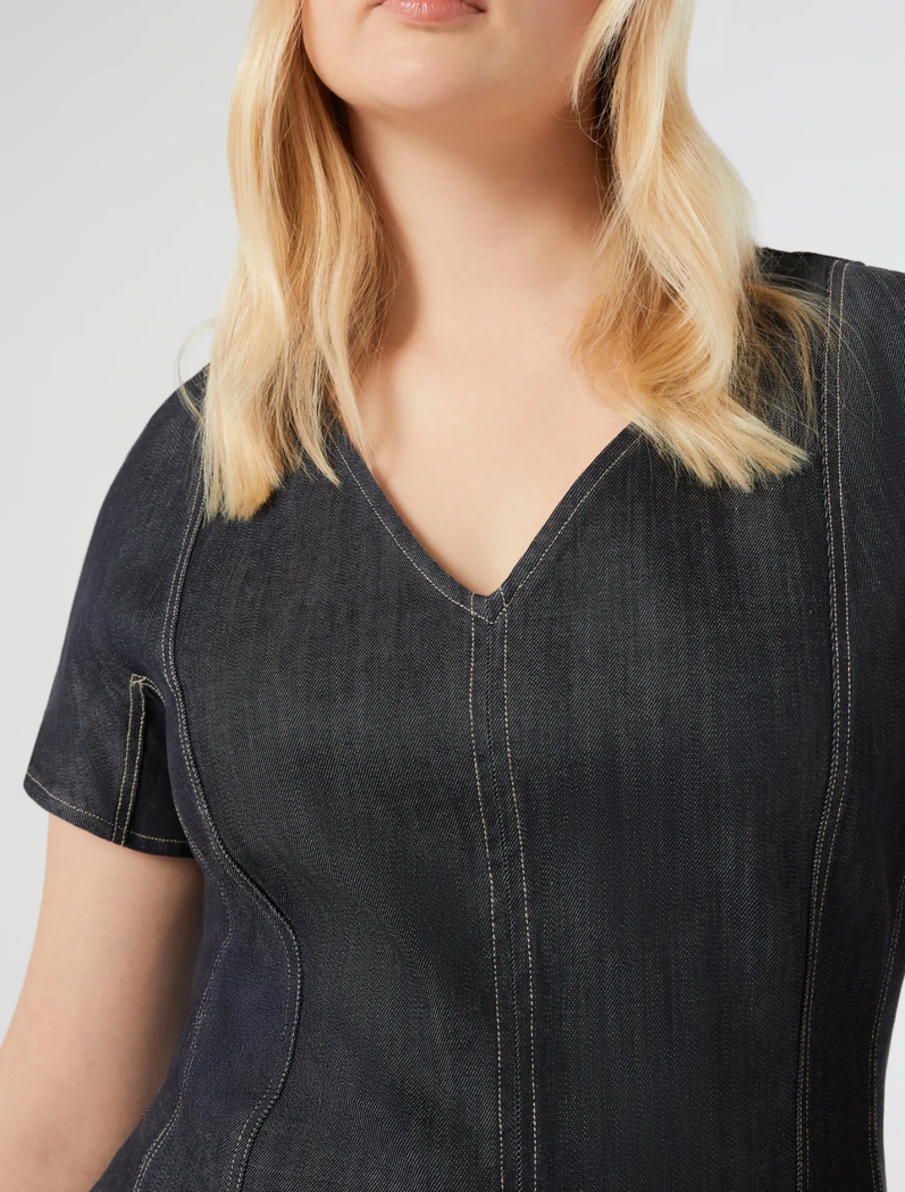 Abito in cotone effetto denim - BLU