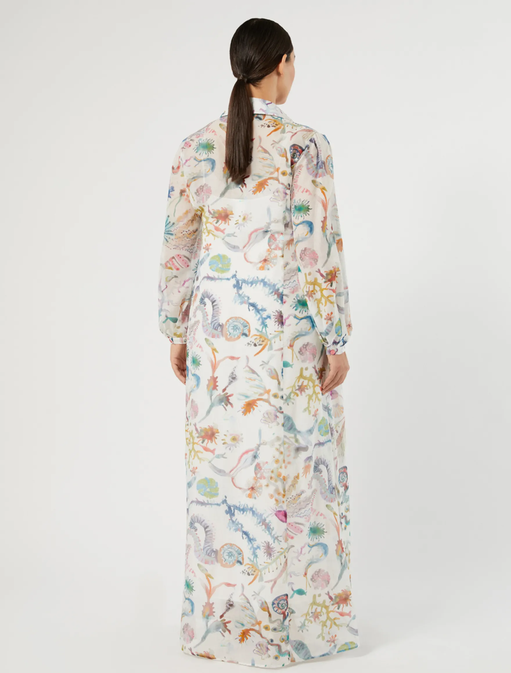 Abito in cotone e seta - GHIACCIO