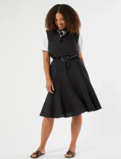 Abito in cotone - NERO
