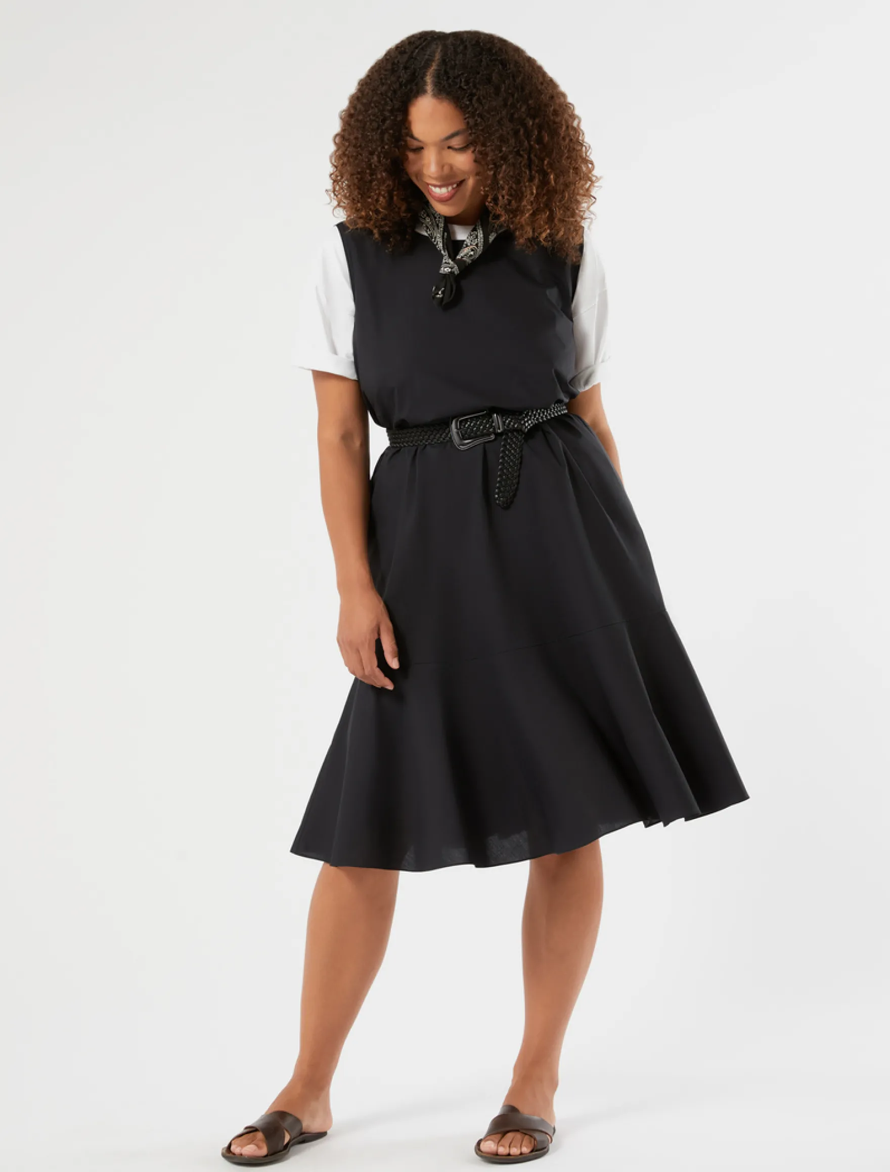 Abito in cotone - NERO