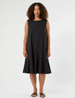 Abito in cotone - NERO