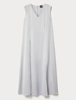 Abito in crêpe envers satin - GRIGIO PERLA