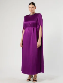 Abito in enver satin lucido - FUXIA VIOLA