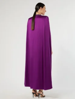 Abito in enver satin lucido - FUXIA VIOLA