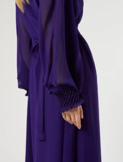 Abito in georgette con ricamo - VIOLA