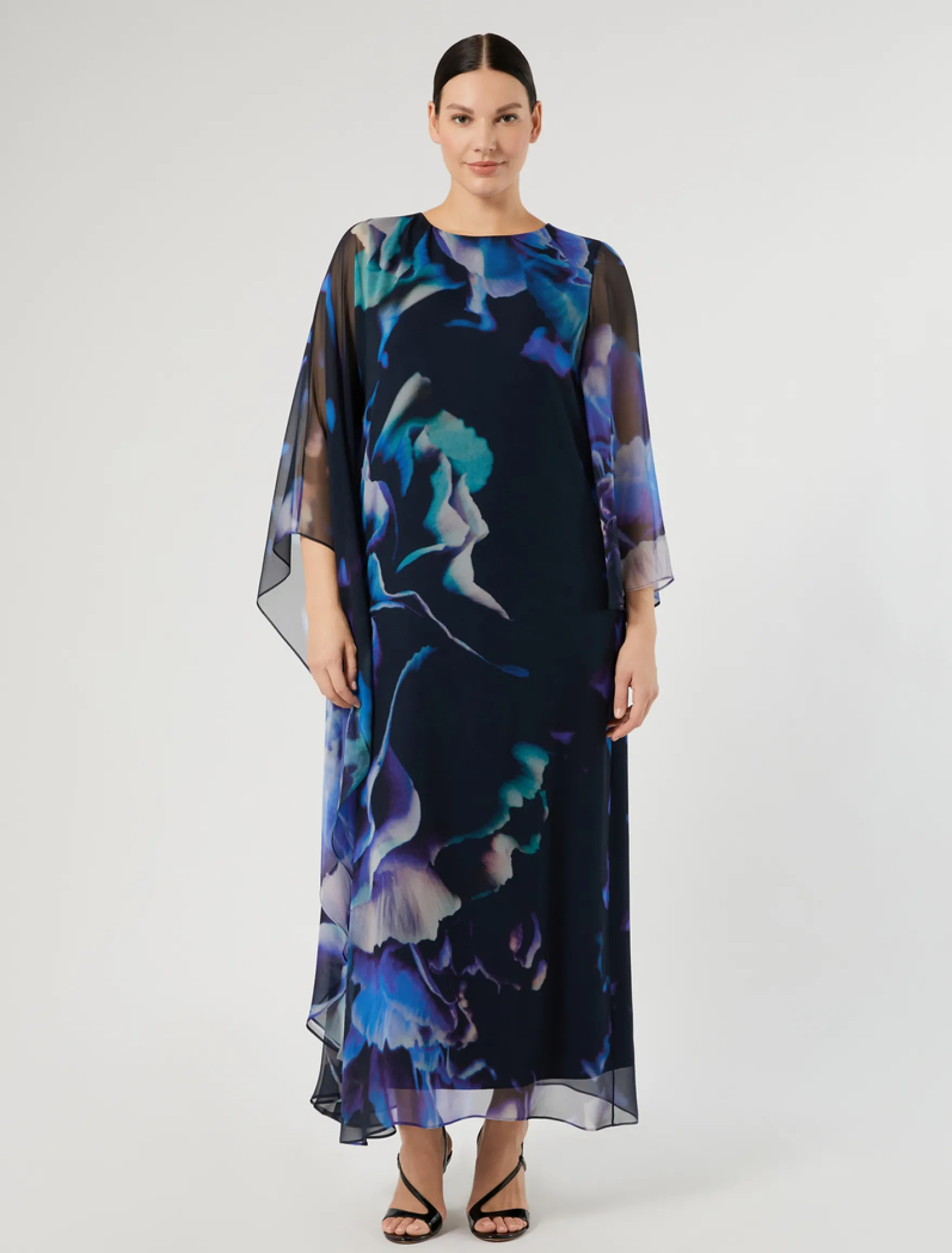 Abito in georgette di pura seta - BLU