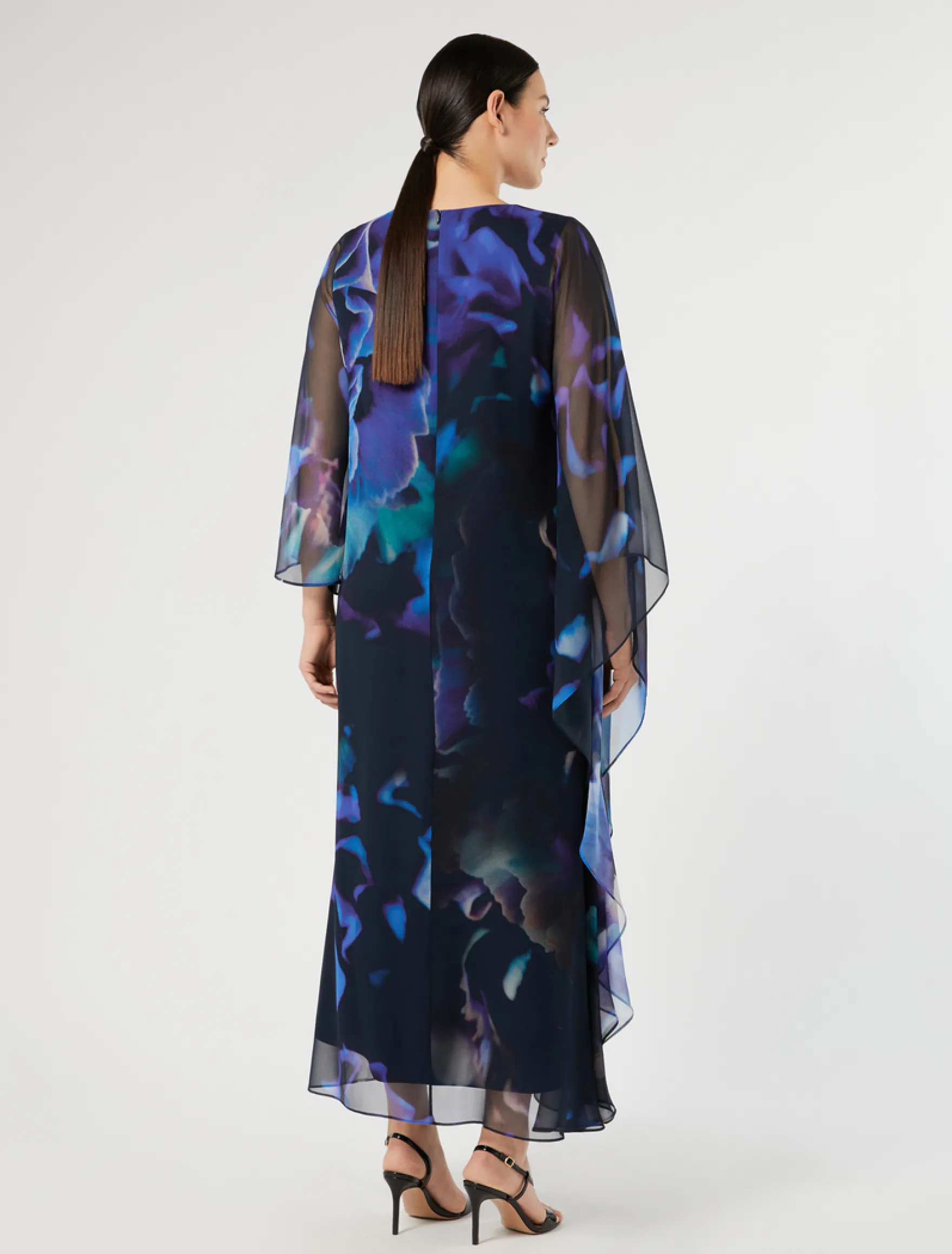 Abito in georgette di pura seta - BLU