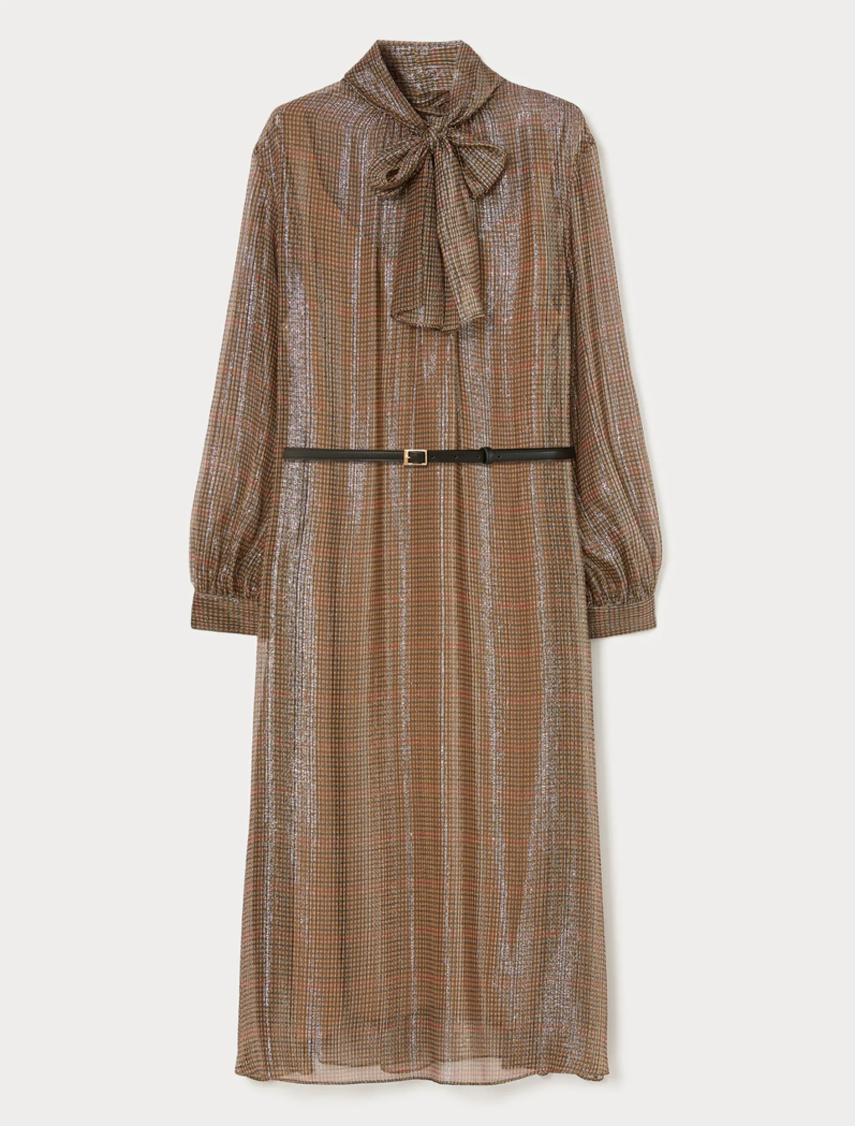 Abito in georgette di seta - ORO CAMMELLO