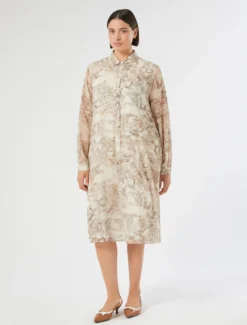 Abito in georgette stampato - BIANCO