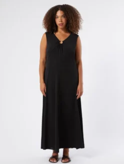 Abito in jersey interlock - NERO