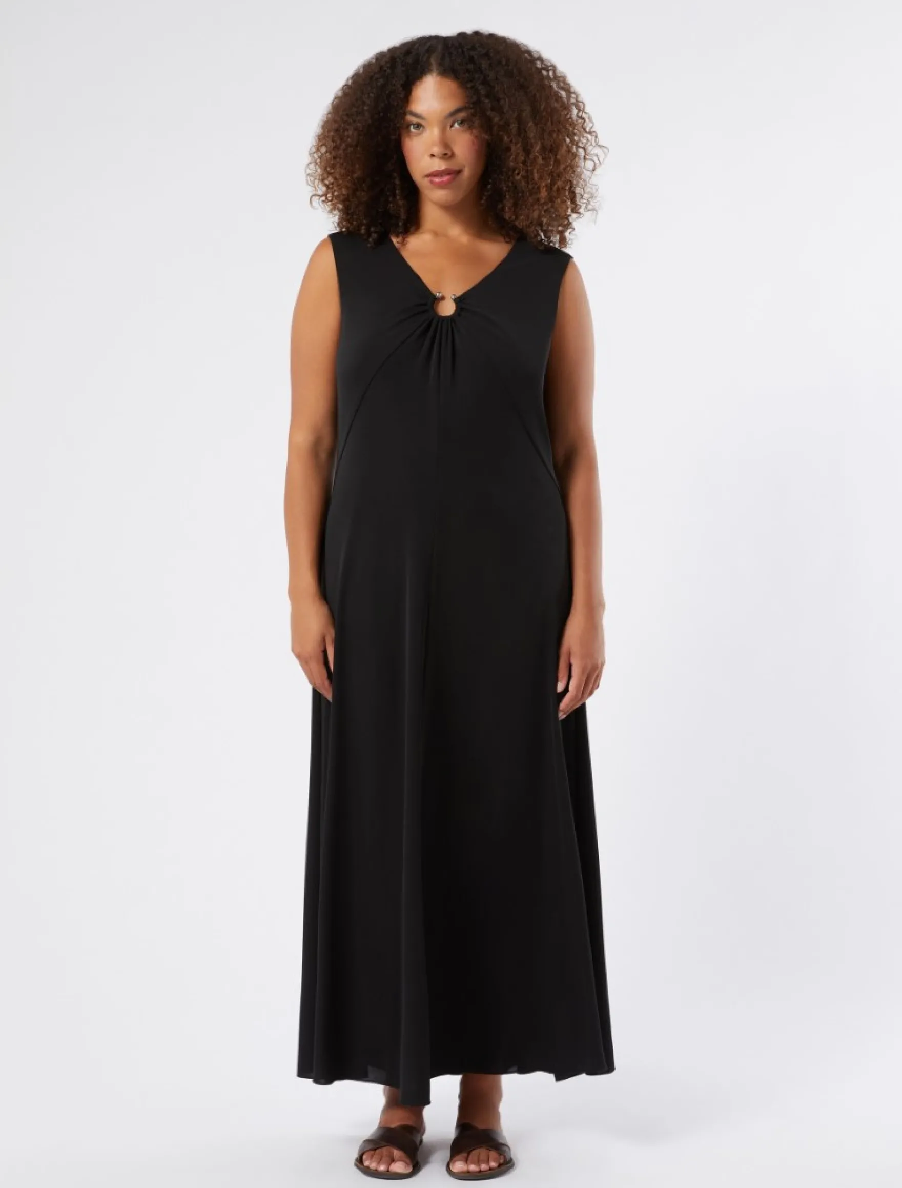 Abito in jersey interlock - NERO