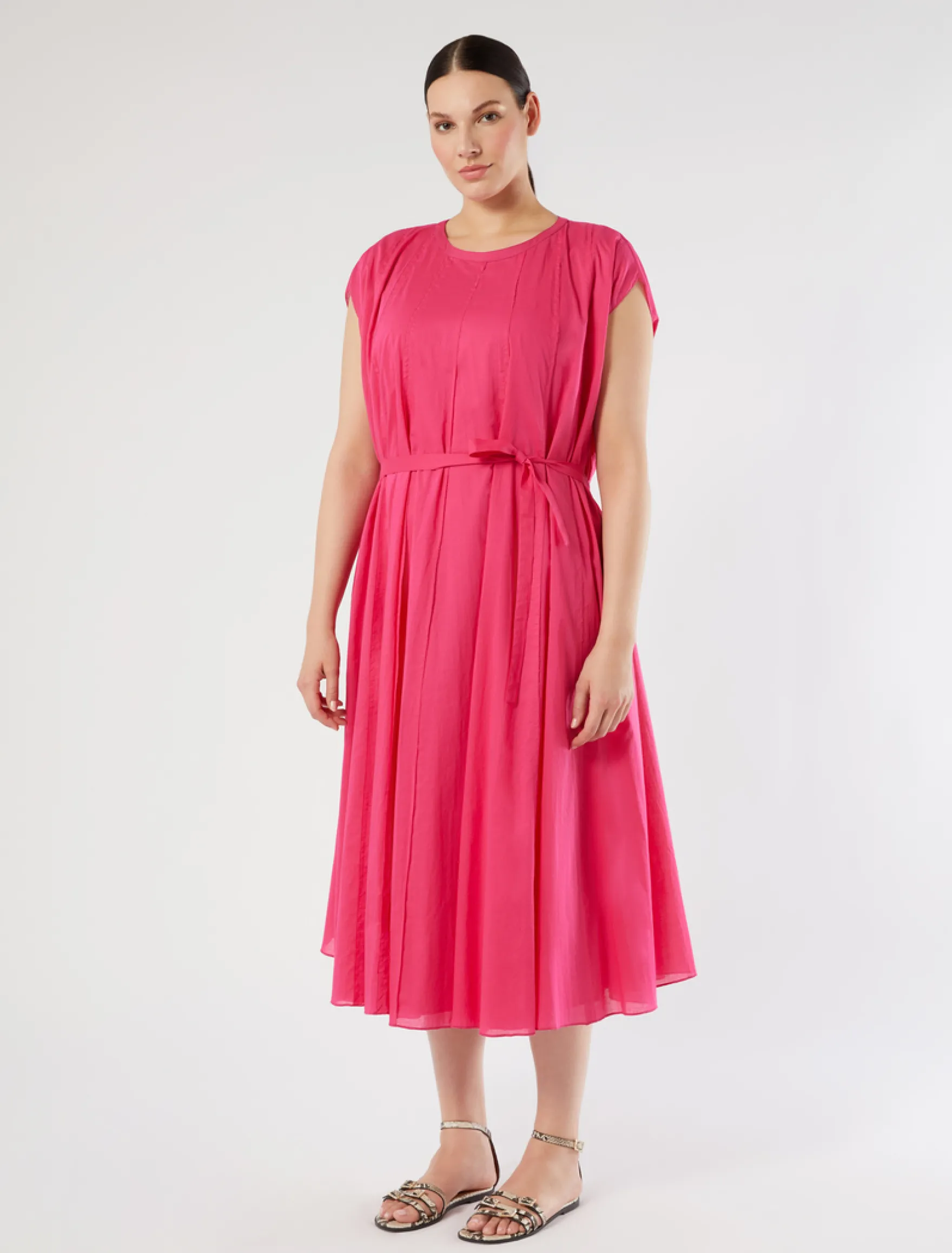 Abito in mussola ricamata - FUXIA