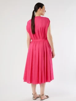 Abito in mussola ricamata - FUXIA