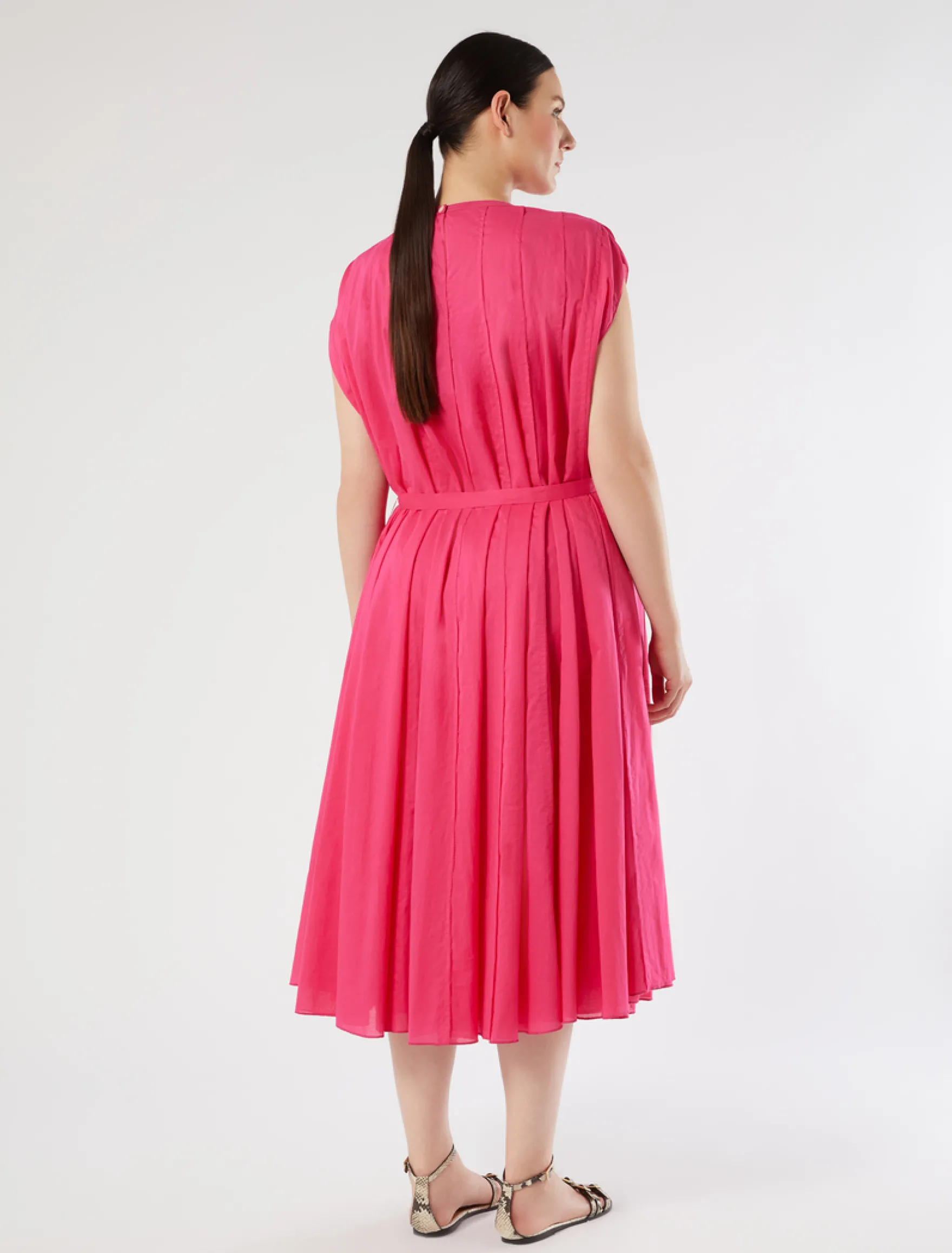 Abito in mussola ricamata - FUXIA