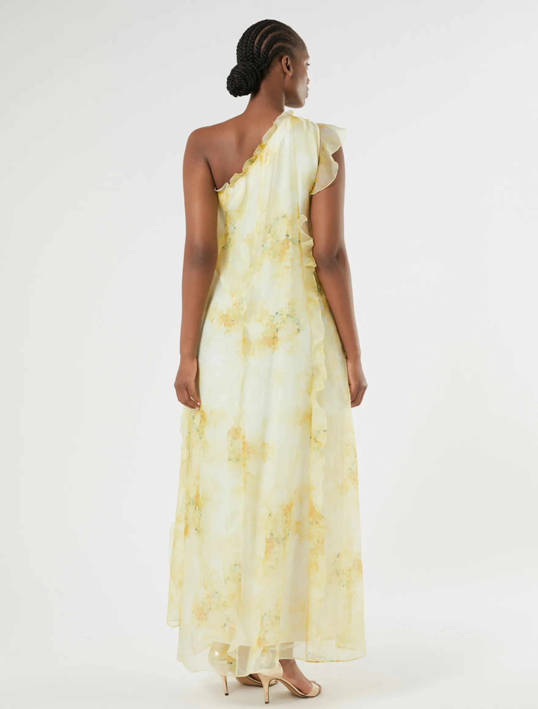 Abito in organza di seta - GIALLO CHIARO