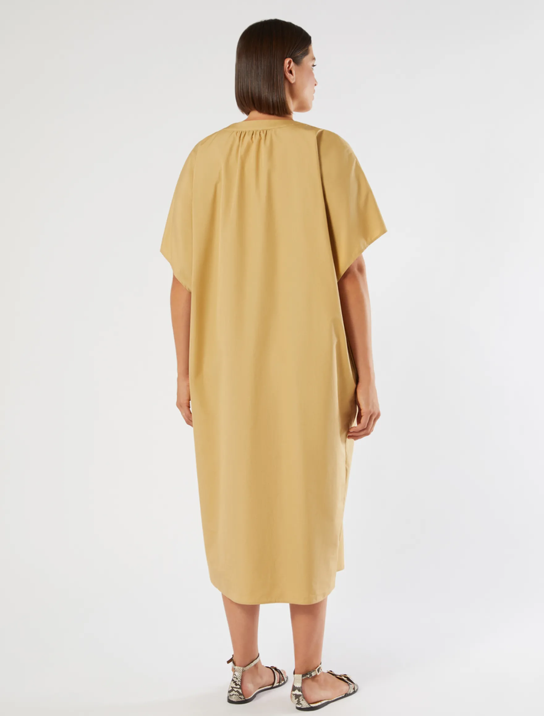 Abito in popeline di cotone - CAMMELLO