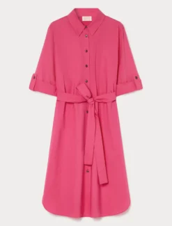 Abito in popeline di cotone - FUXIA