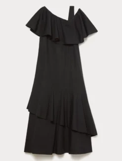 Abito in popeline di cotone - NERO