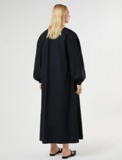 Abito in popeline di cotone organico - NERO