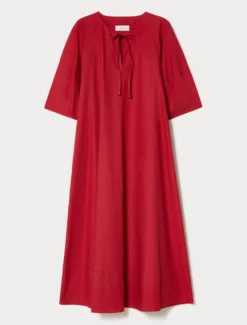 Abito in popeline di cotone - ROSSO
