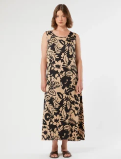 Abito in raso di viscosa - BEIGE