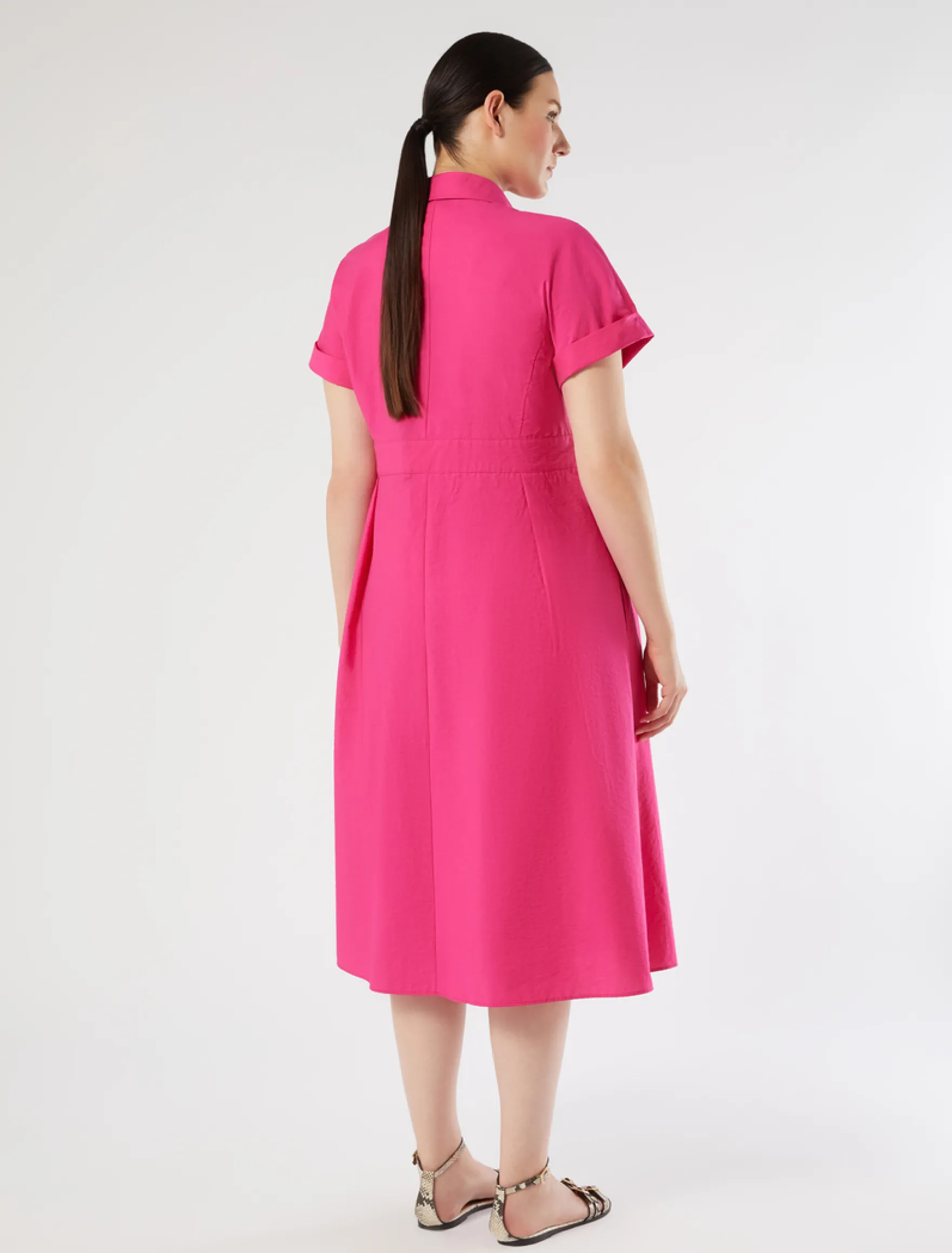 Abito in tela di cotone - FUXIA