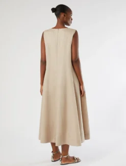 Abito in tela di lino - BEIGE