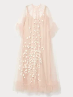 Abito in tulle con fiori - ROSA