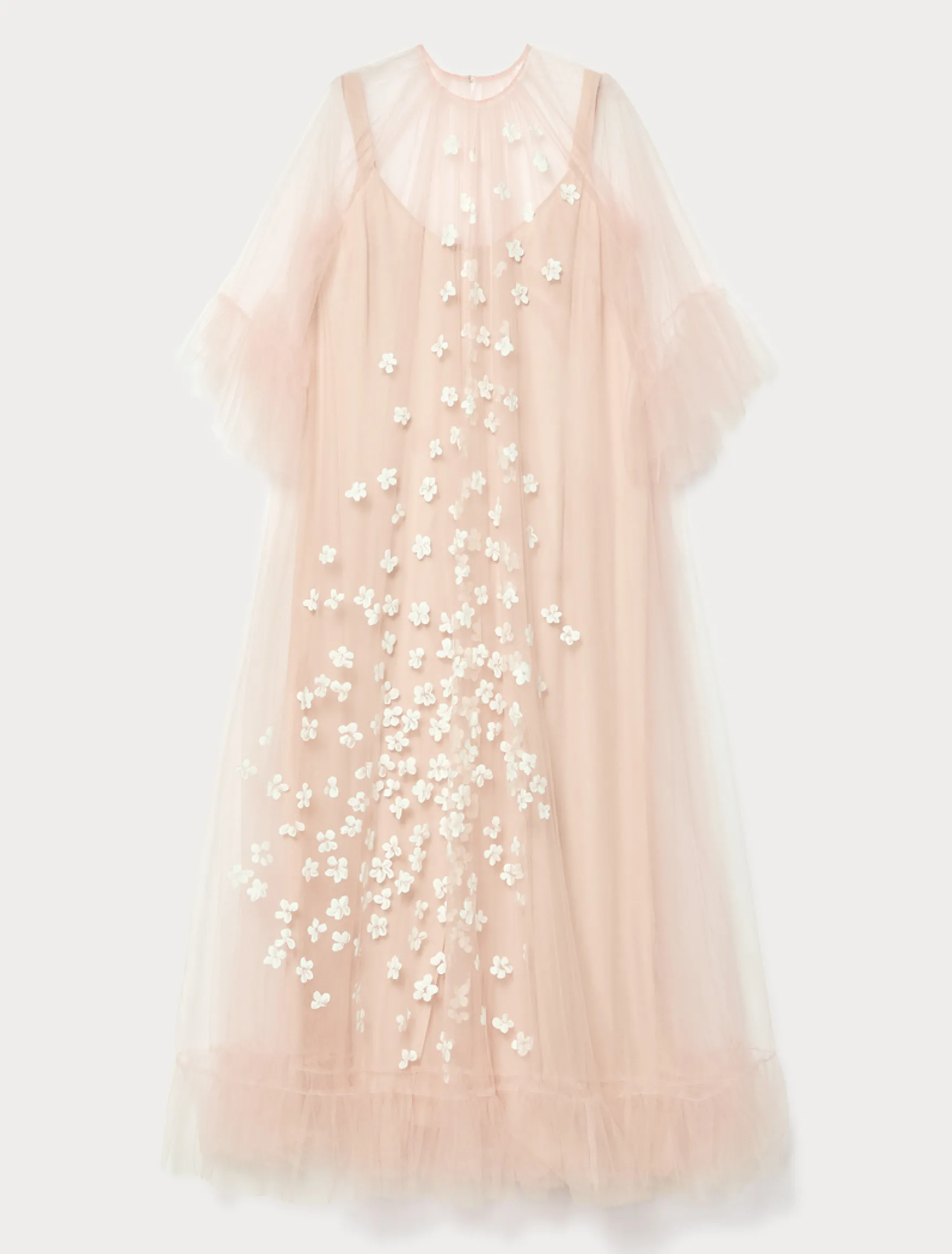 Abito in tulle con fiori - ROSA