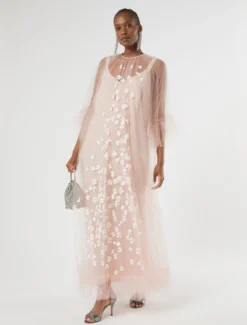 Abito in tulle con fiori - ROSA