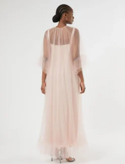 Abito in tulle con fiori - ROSA