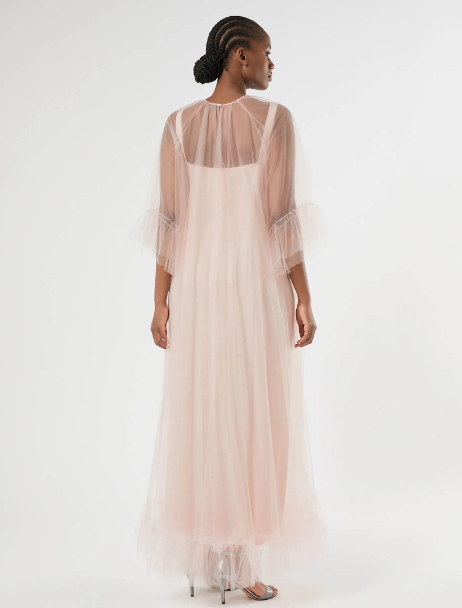 Abito in tulle con fiori - ROSA