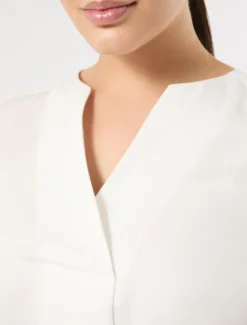 Abito in twill di misto lino - AVORIO