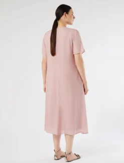 Abito in twill di ramiè - ROSA ANTICO
