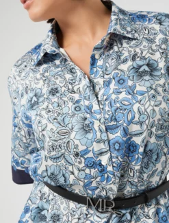 Abito in twill stampato - BIANCO AVORIO