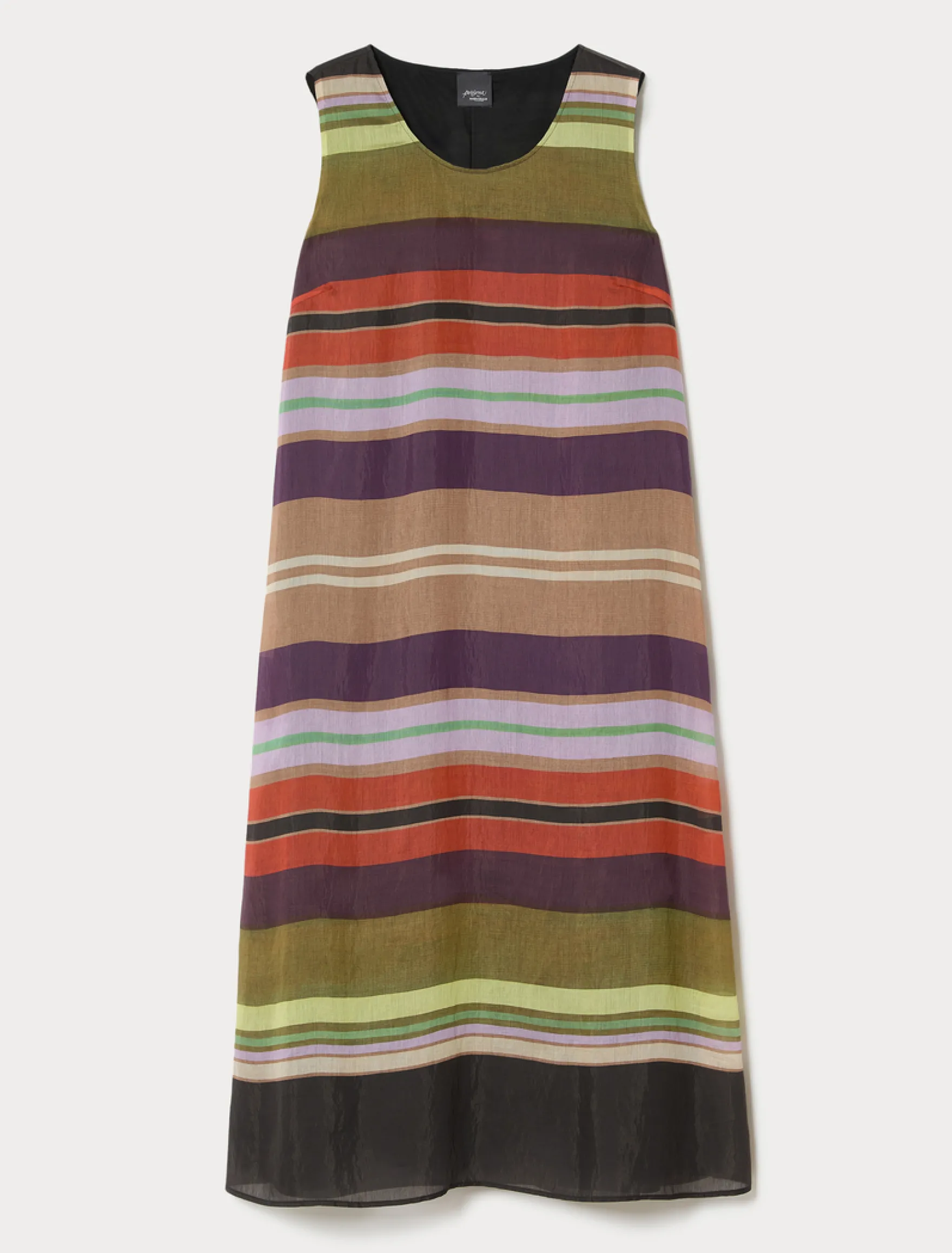 Abito lungo in tencel stampato - NERO