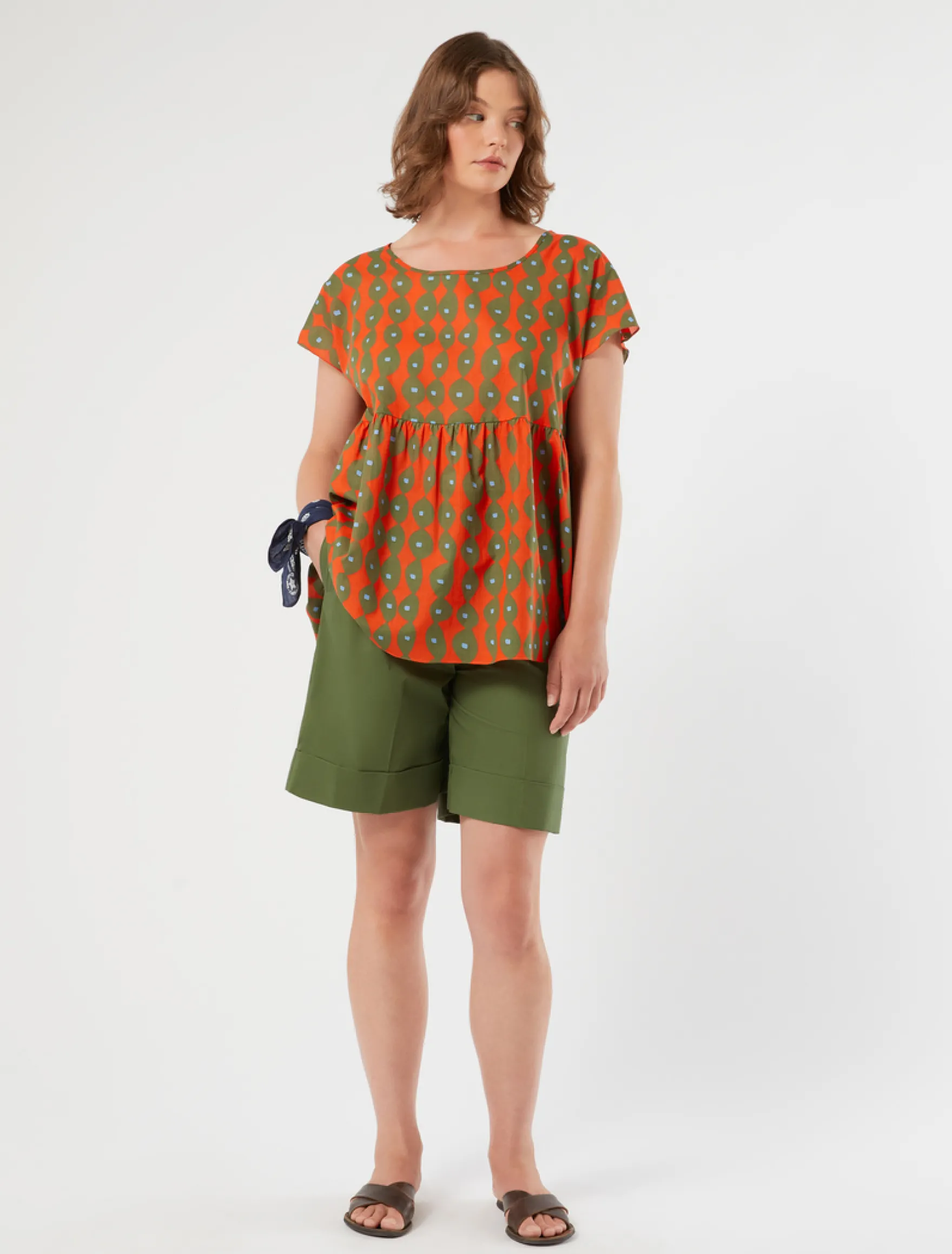 Bermuda in cotone - VERDE OLIVA