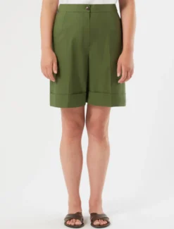 Bermuda in cotone - VERDE OLIVA