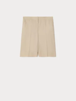 Bermuda in tela di lino - BEIGE